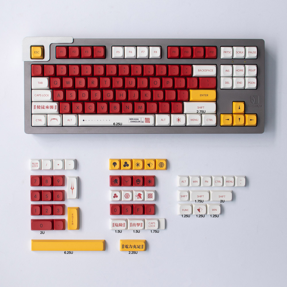 EVA 02 104+34 XDA profile Keycap PBT Dye-subbed Cherry MX Keycaps Set Mechanical Gaming Keyboard